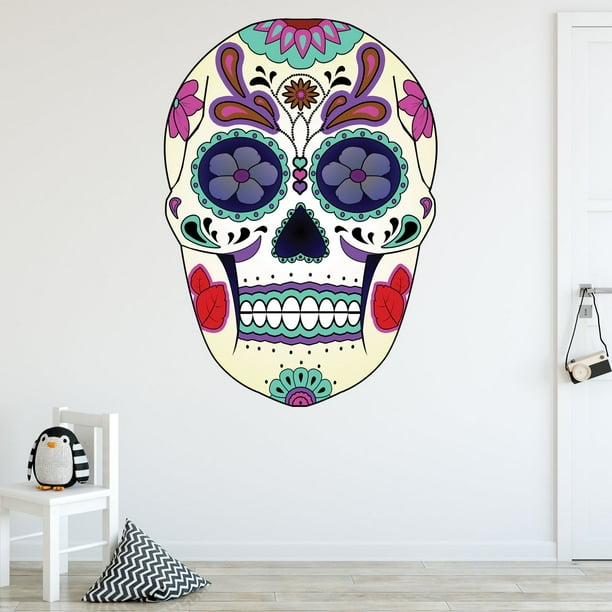 2pc Sugar Skull Wall Decor Wooden Dia de los Muertos Hanging Placards 2pc Sugar Skull Wall Decor Wooden Dia de los Muertos Hanging Placards